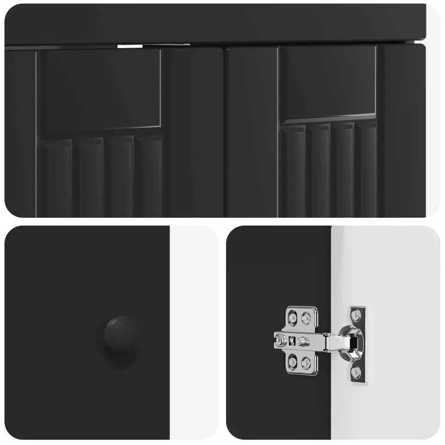 Ensemble de mobilier de salle de bain Noir 78,5 x 37,5 x 81 cm - 10