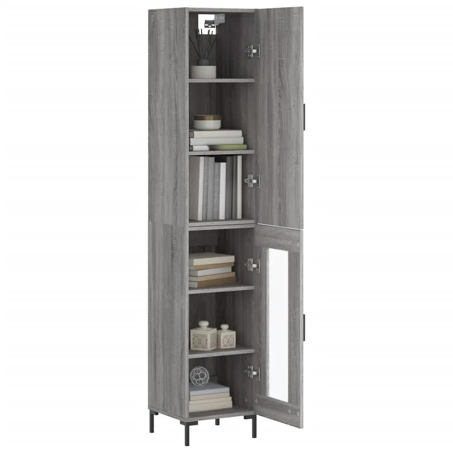 Buffet haut Sonoma gris 34,5x34x180 cm Bois d'ingénierie - 3