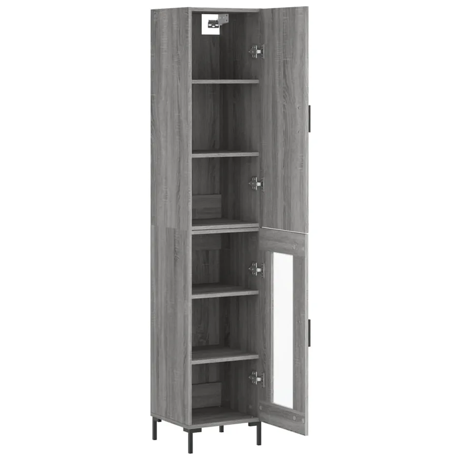 Buffet haut Sonoma gris 34,5x34x180 cm Bois d'ingénierie - 4