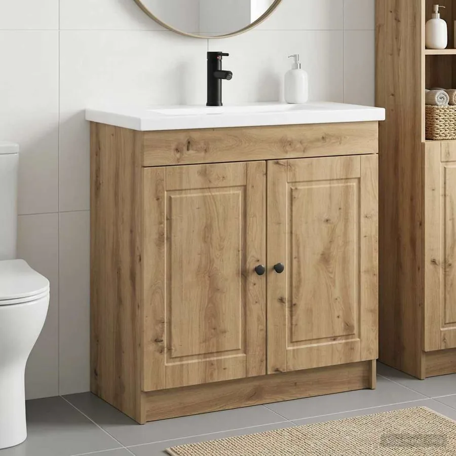 Ensemble de mobilier de salle de bain Chêne artisanal