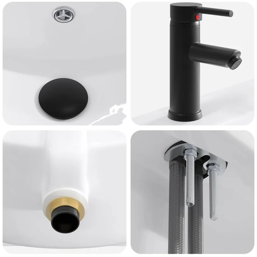 Ensemble de mobilier de salle de bain Chêne artisanal - 9
