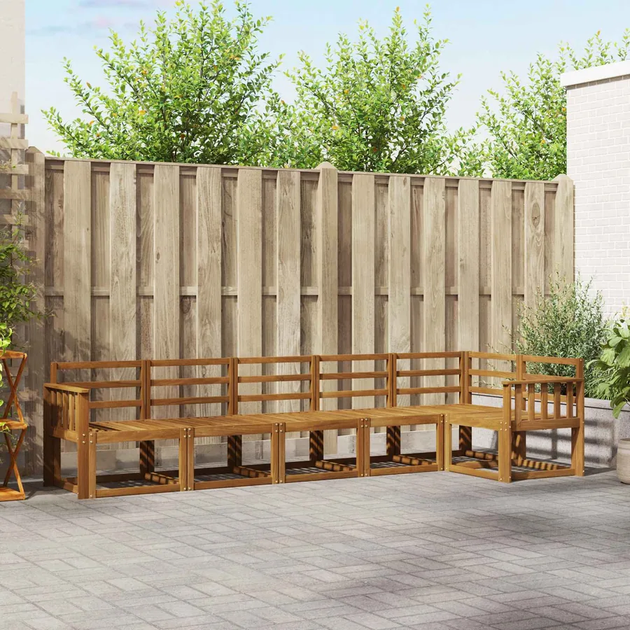 Ensemble de canapés d'extérieur 6 pcs Naturel