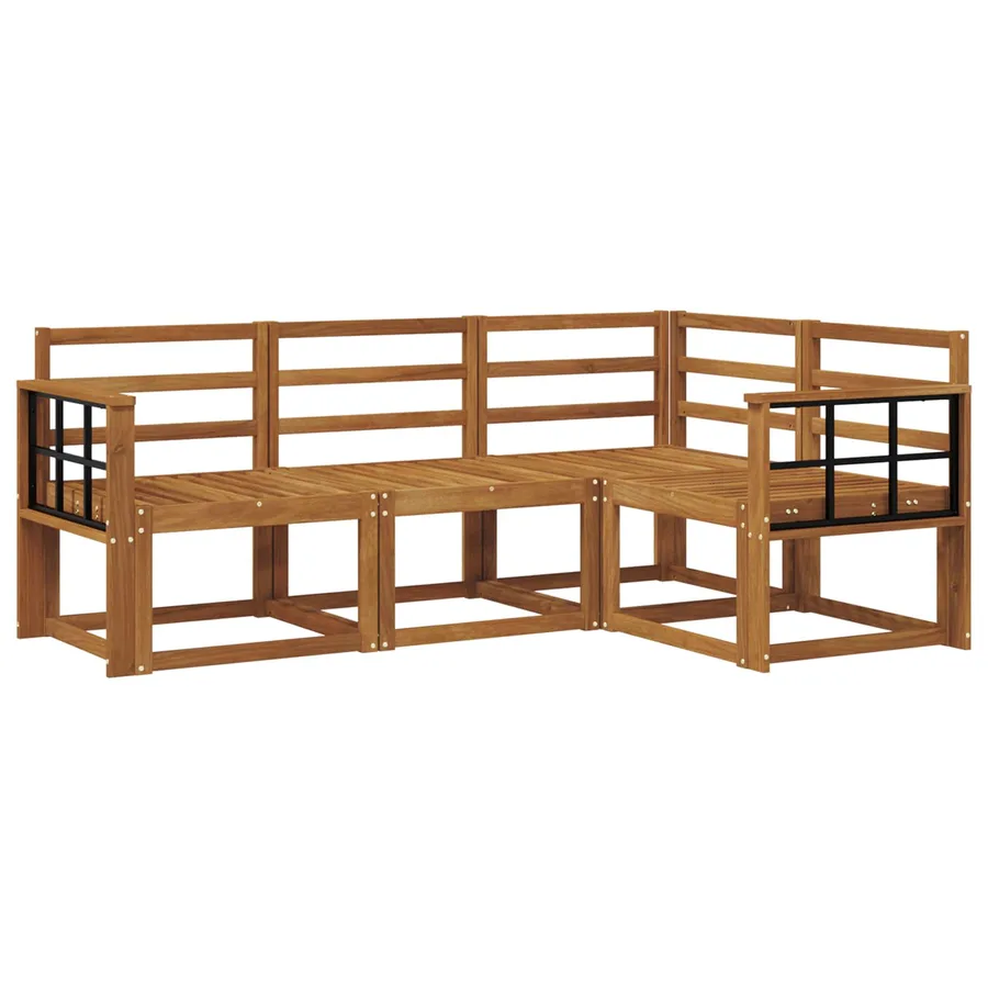 Ensemble de canapés d'extérieur 4 pcs Naturel - 2