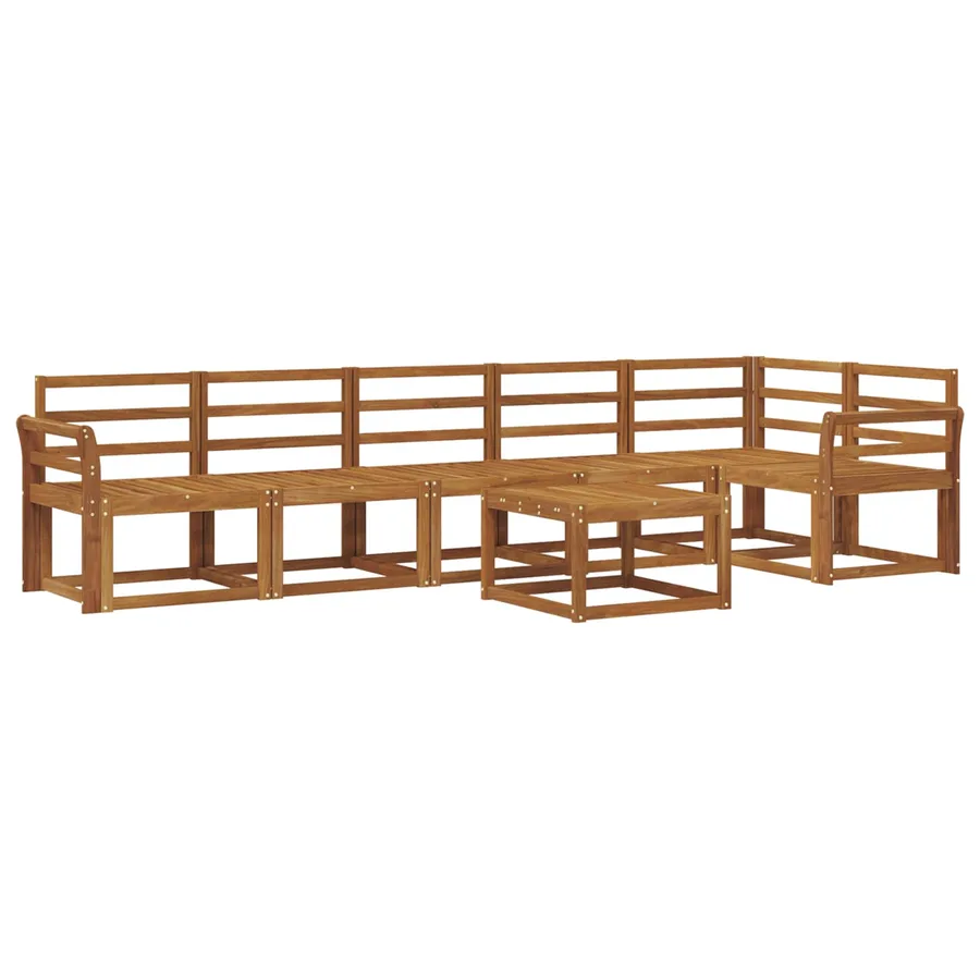 Ensemble de canapés d'extérieur 7 pcs Naturel - 2