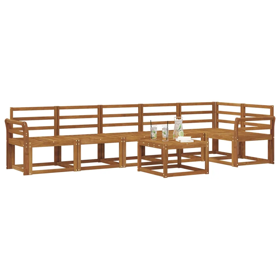 Ensemble de canapés d'extérieur 7 pcs Naturel - 3