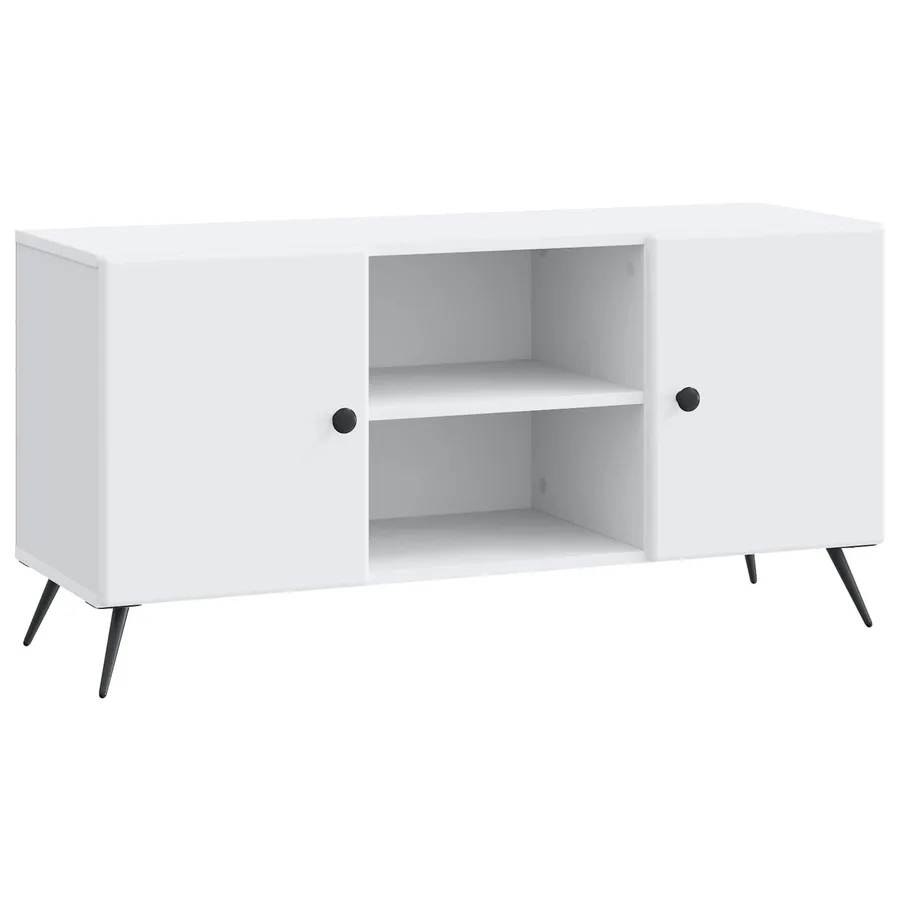 Meuble TV Blanc 102 x 34,5 x 50 cm Bois d'ingénierie - 2