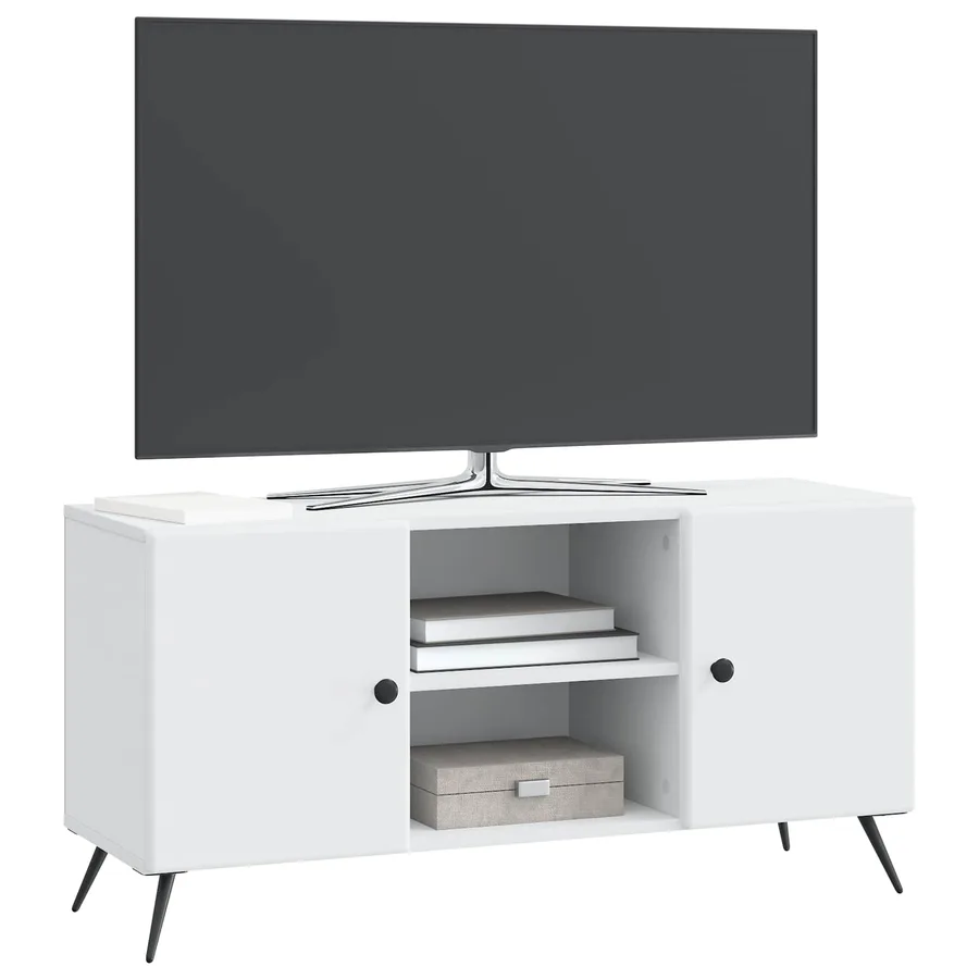 Meuble TV Blanc 102 x 34,5 x 50 cm Bois d'ingénierie - 3