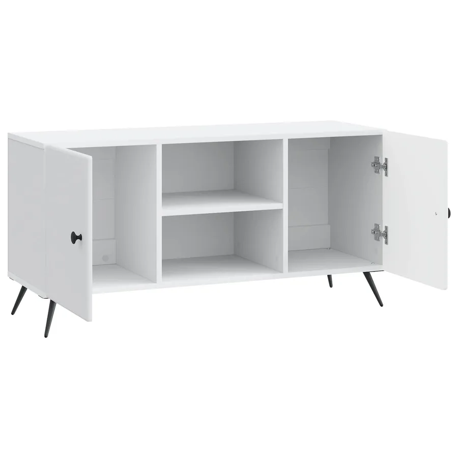Meuble TV Blanc 102 x 34,5 x 50 cm Bois d'ingénierie - 5