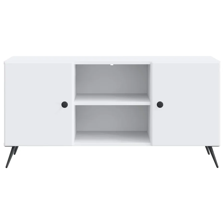 Meuble TV Blanc 102 x 34,5 x 50 cm Bois d'ingénierie - 6