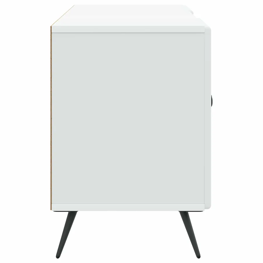 Meuble TV Blanc 102 x 34,5 x 50 cm Bois d'ingénierie - 7