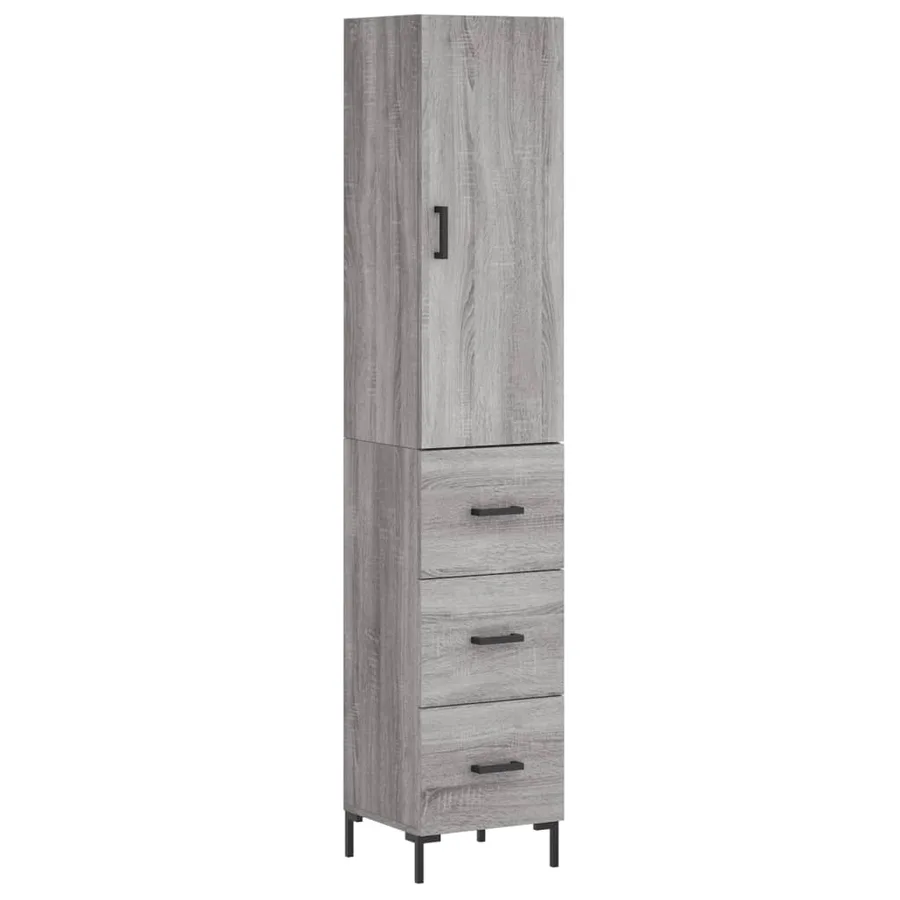 Buffet haut Sonoma gris 34,5x34x180 cm Bois d'ingénierie - 2