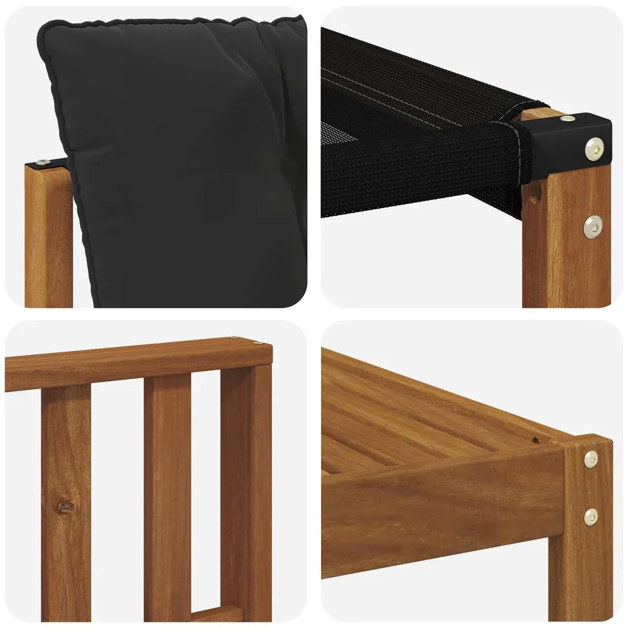 Ensemble de canapés d'extérieur 9 pcs Naturel et Noir - 11