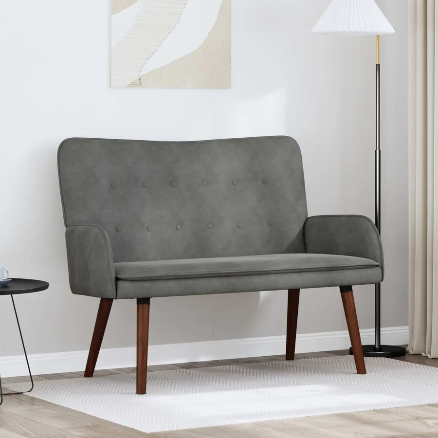 Sofa 2 places Gris foncé 115 x 61 x 87 cm Velours