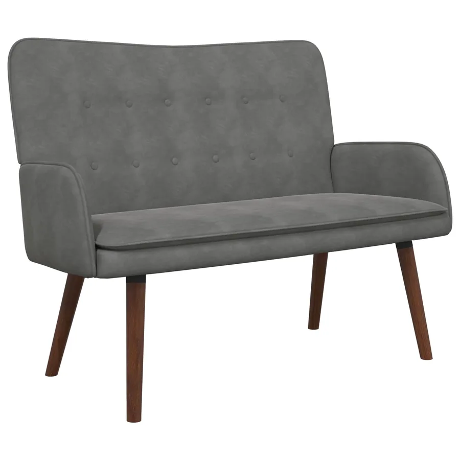 Sofa 2 places Gris foncé 115 x 61 x 87 cm Velours - 2