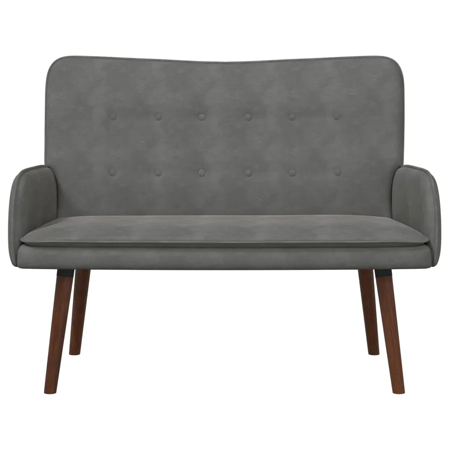 Sofa 2 places Gris foncé 115 x 61 x 87 cm Velours - 4