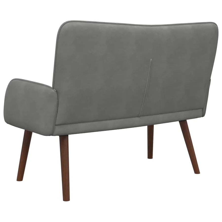 Sofa 2 places Gris foncé 115 x 61 x 87 cm Velours - 6