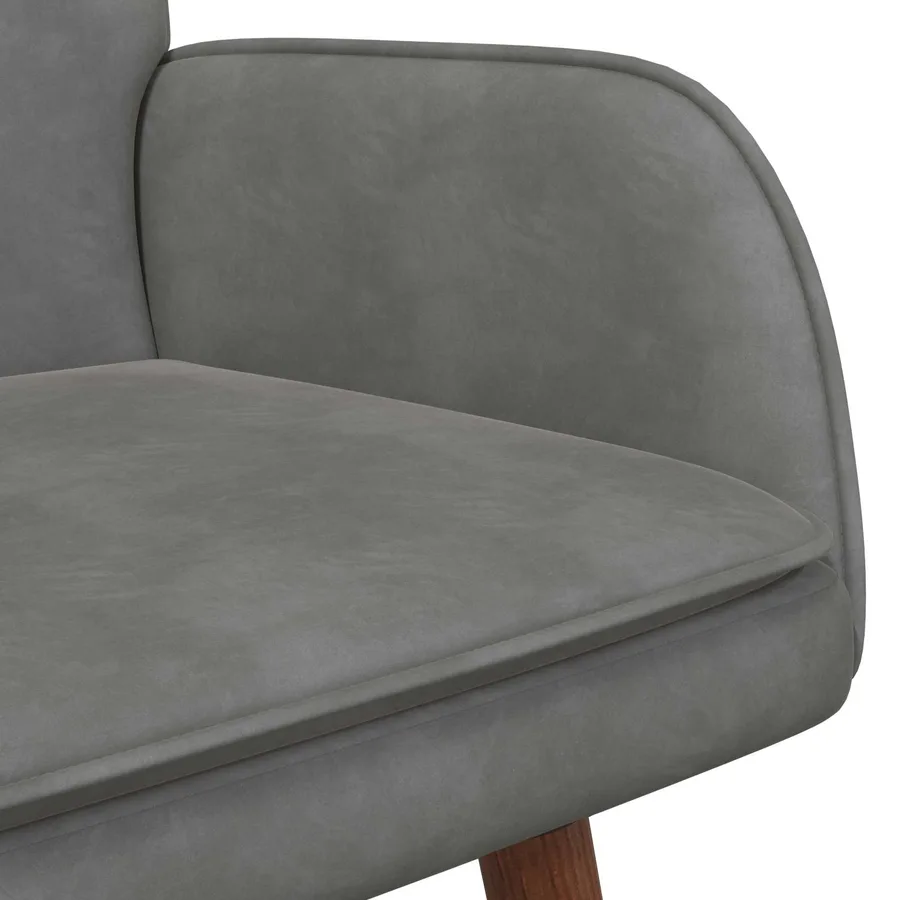 Sofa 2 places Gris foncé 115 x 61 x 87 cm Velours - 7
