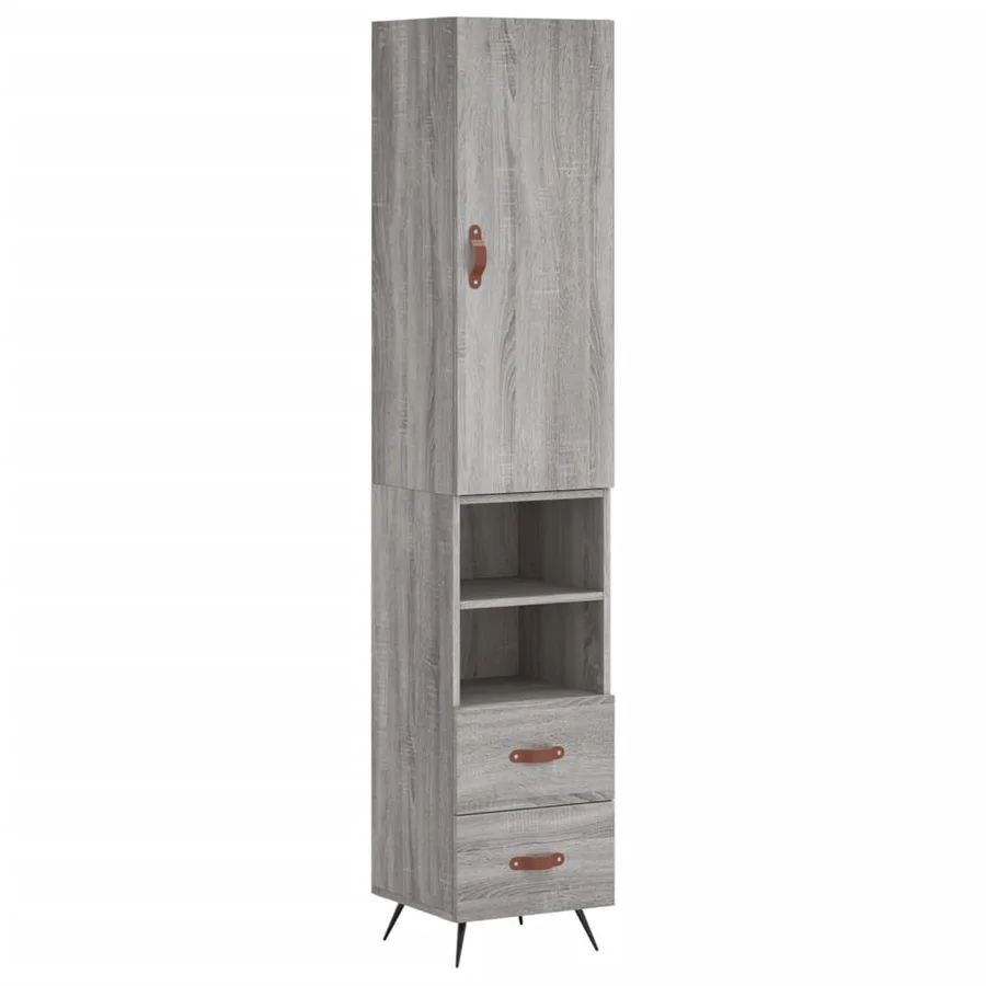 Buffet haut Sonoma gris 34,5x34x180 cm Bois d'ingénierie - 2