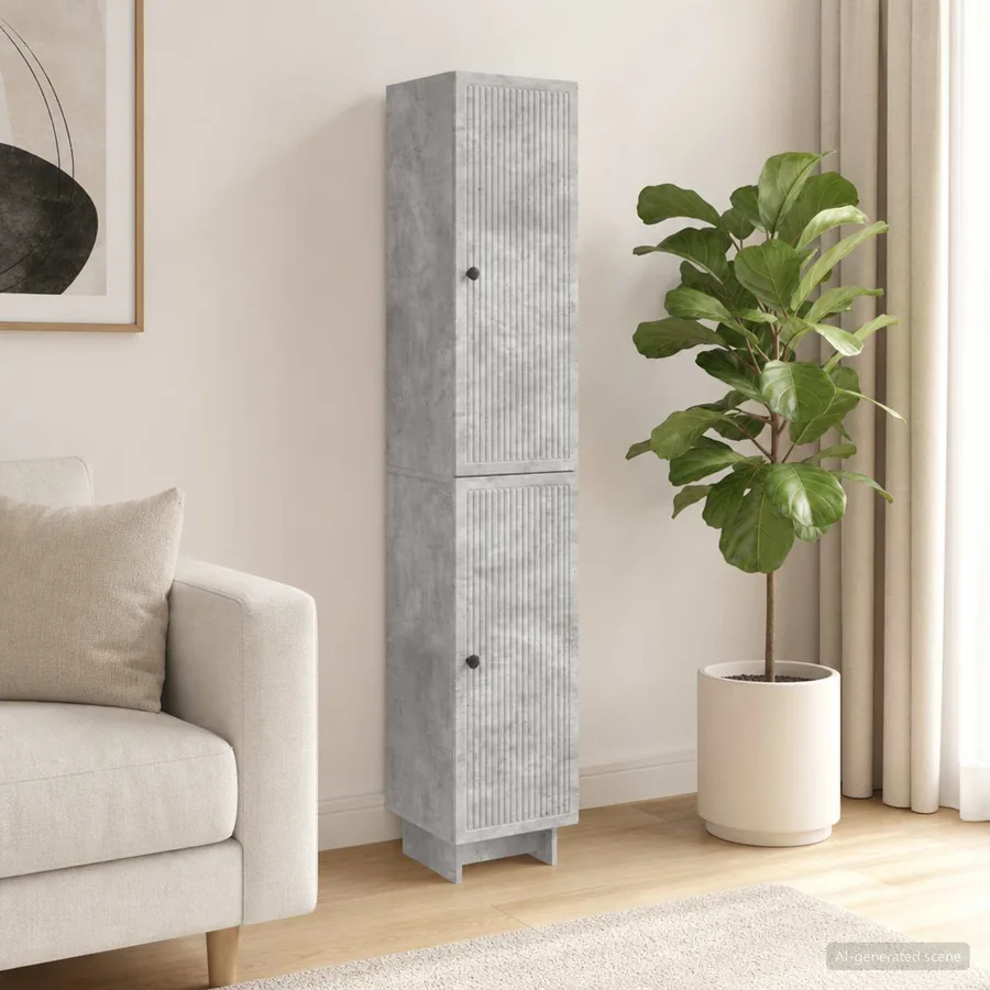 Ensemble de Meubles 2 pcs Gris béton 34,5 x 33 x 90 cm