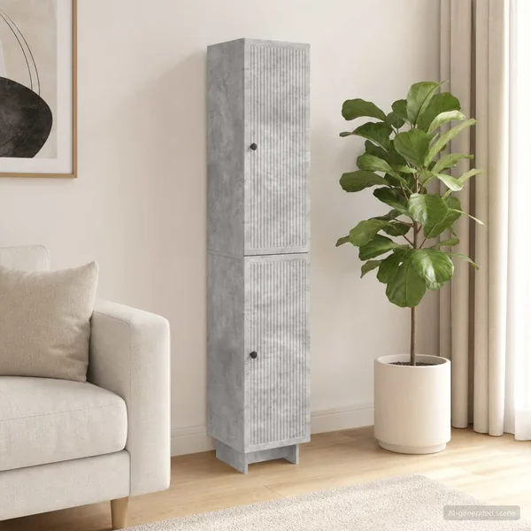Ensemble de Meubles 2 pcs Gris béton 34,5 x 33 x 90 cm
