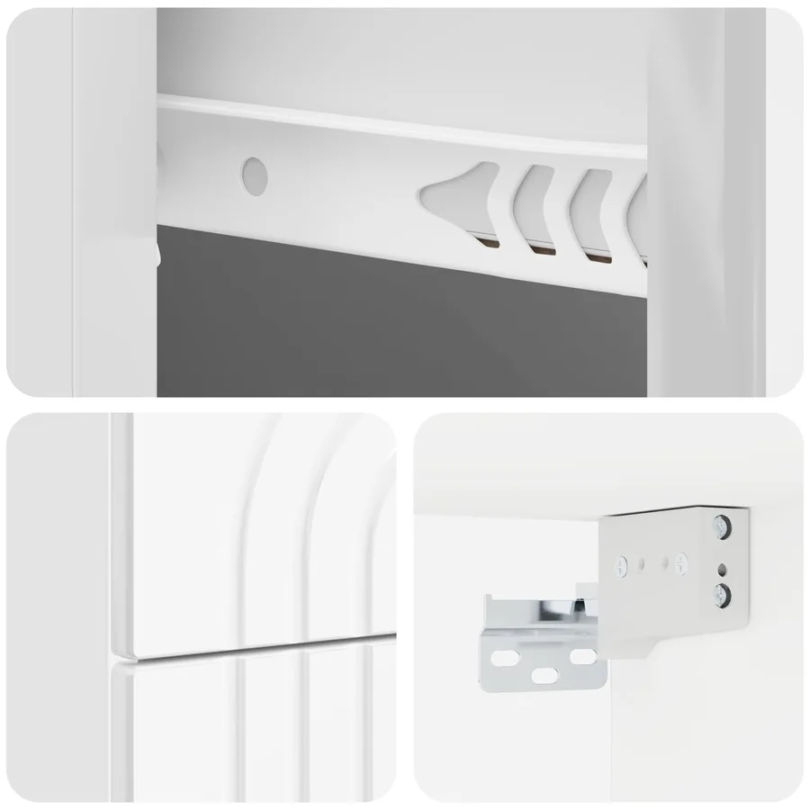 Cabinet de chevet mural 2 pcs Blanc brillant 33 x 34,5 x 40 cm - 10