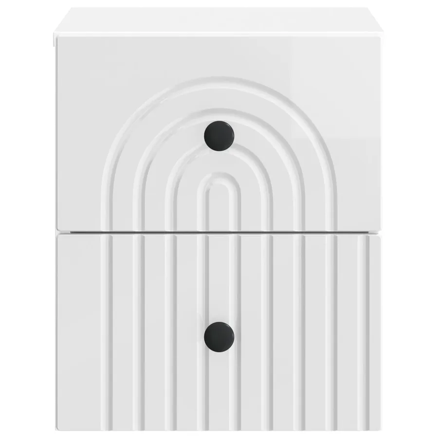 Cabinet de chevet mural 2 pcs Blanc brillant 33 x 34,5 x 40 cm - 7