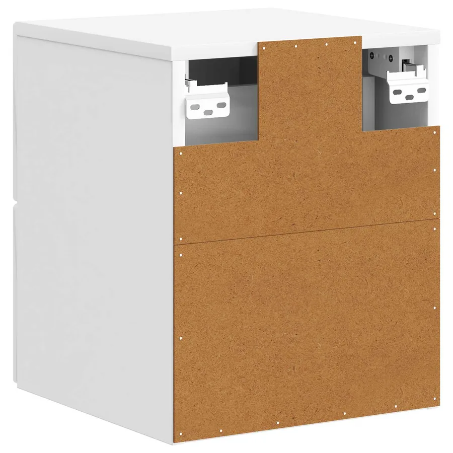 Cabinet de chevet mural 2 pcs Blanc brillant 33 x 34,5 x 40 cm - 9