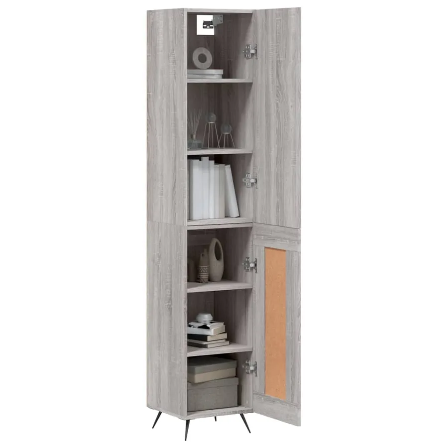 Buffet haut Sonoma gris 34,5x34x180 cm Bois d'ingénierie - 3