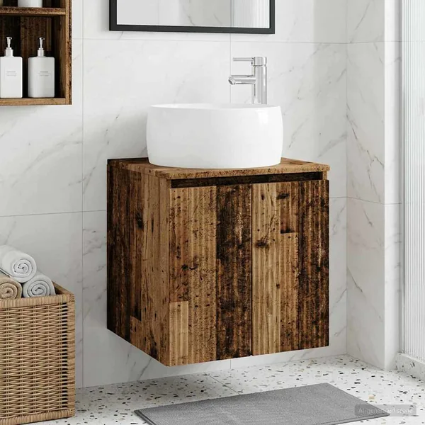 Vanité de lavabo mural Bois ancien 49,5 x 44,5 x 66 cm