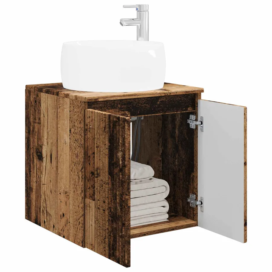Vanité de lavabo mural Bois ancien 49,5 x 44,5 x 66 cm - 3