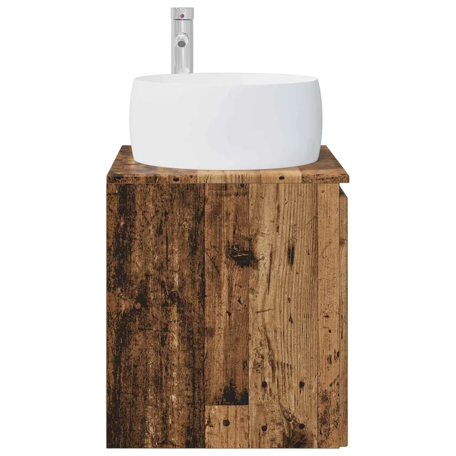 Vanité de lavabo mural Bois ancien 49,5 x 44,5 x 66 cm - 4