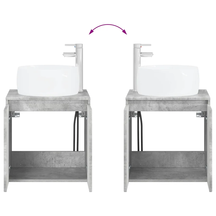 Ensemble d'armoire de salle de bain 4 pcs Gris béton - 13