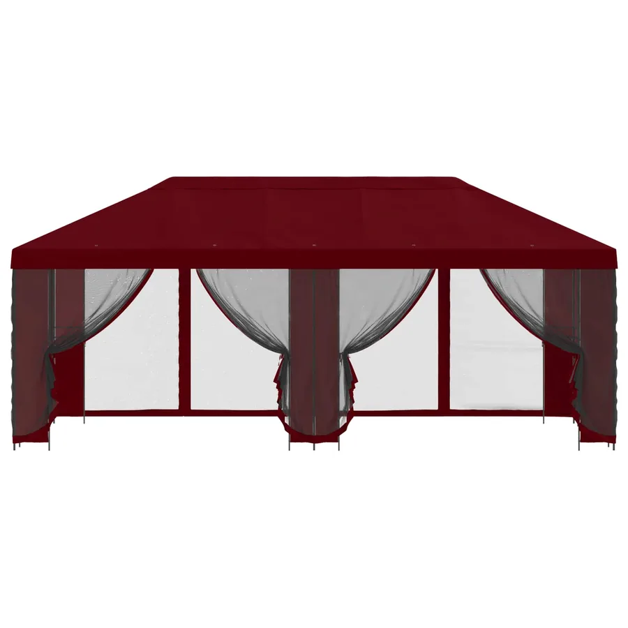 Gazebo avec murs latéraux 6 x 3 m Bordeaux Polyester et Acier - 3