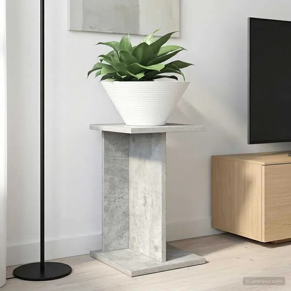Support de Plante 2 pc Gris Béton 25 x 25,5 x 40,5 cm