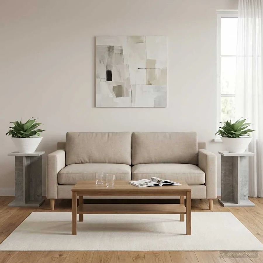 Support de Plante 2 pc Gris Béton 25 x 25,5 x 40,5 cm - 4