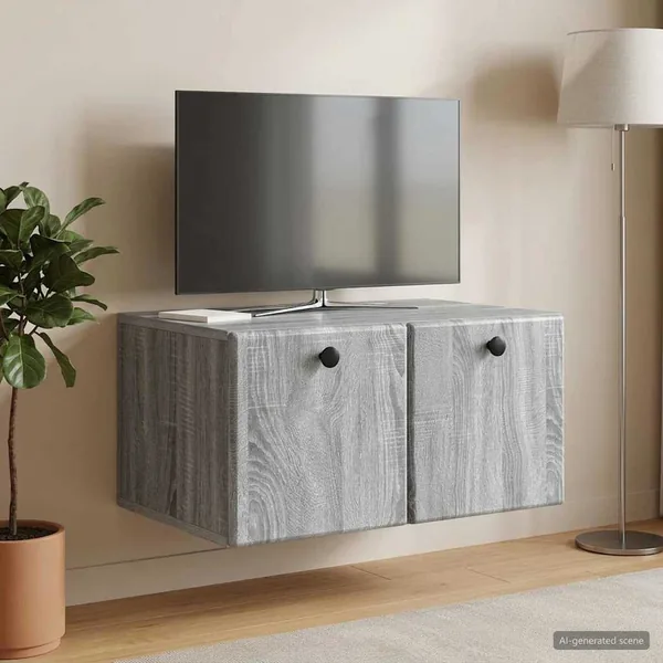 Meuble TV mural 59,5 x 41 x 30 cm Sonoma gris Bois d'ingénierie