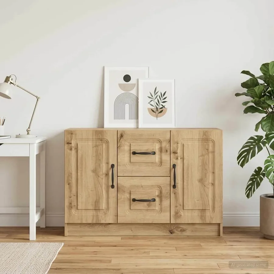 Buffet Chêne artisanal 89 x 34,5 x 57 cm Bois d'ingénierie - 4