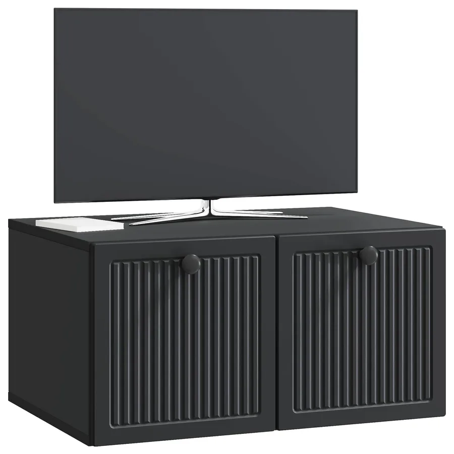 Meuble TV mural Noir 59,5 x 41 x 30 cm Bois d'ingénierie - 3