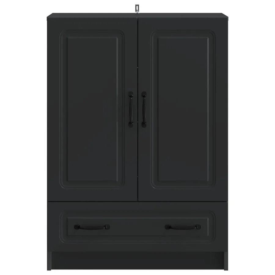 Buffet avec tiroir Noir 66 x 34,5 x 92 cm Bois d'ingénierie - 5