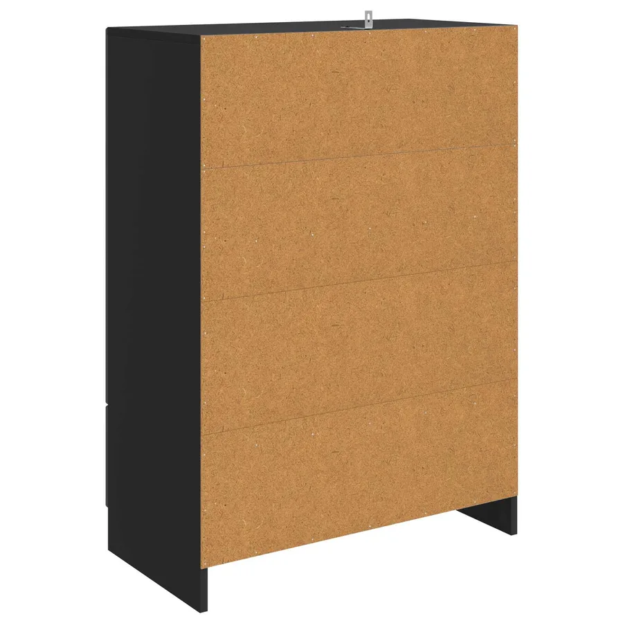 Buffet avec tiroir Noir 66 x 34,5 x 92 cm Bois d'ingénierie - 7