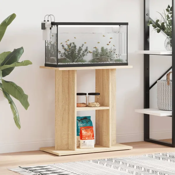 Support pour aquarium chêne sonoma 60x30x60cm bois d'ingénierie