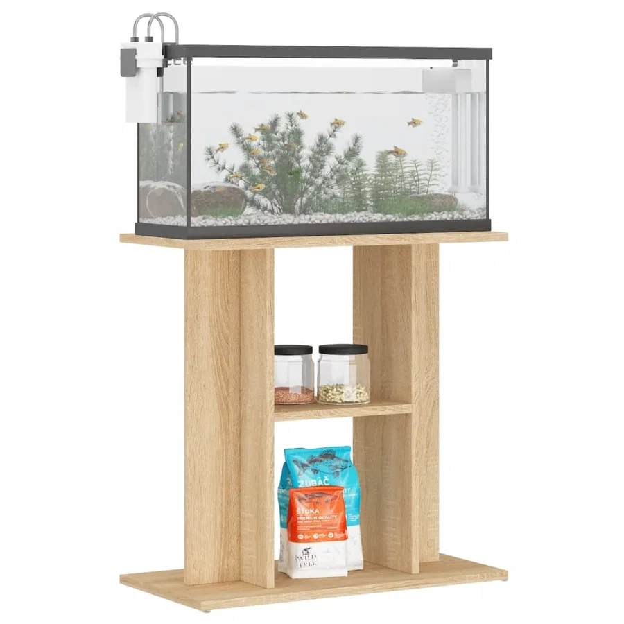 Support pour aquarium chêne sonoma 60x30x60cm bois d'ingénierie - 3