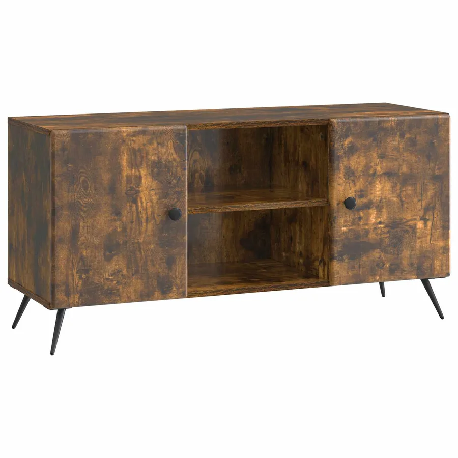 Meuble TV Chêne fumé 102 x 34,5 x 50 cm Bois d'ingénierie - 2