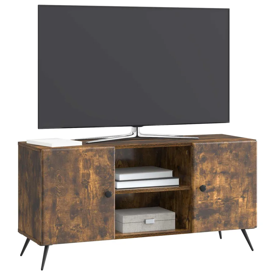 Meuble TV Chêne fumé 102 x 34,5 x 50 cm Bois d'ingénierie - 3