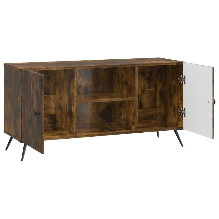 Meuble TV Chêne fumé 102 x 34,5 x 50 cm Bois d'ingénierie - 5