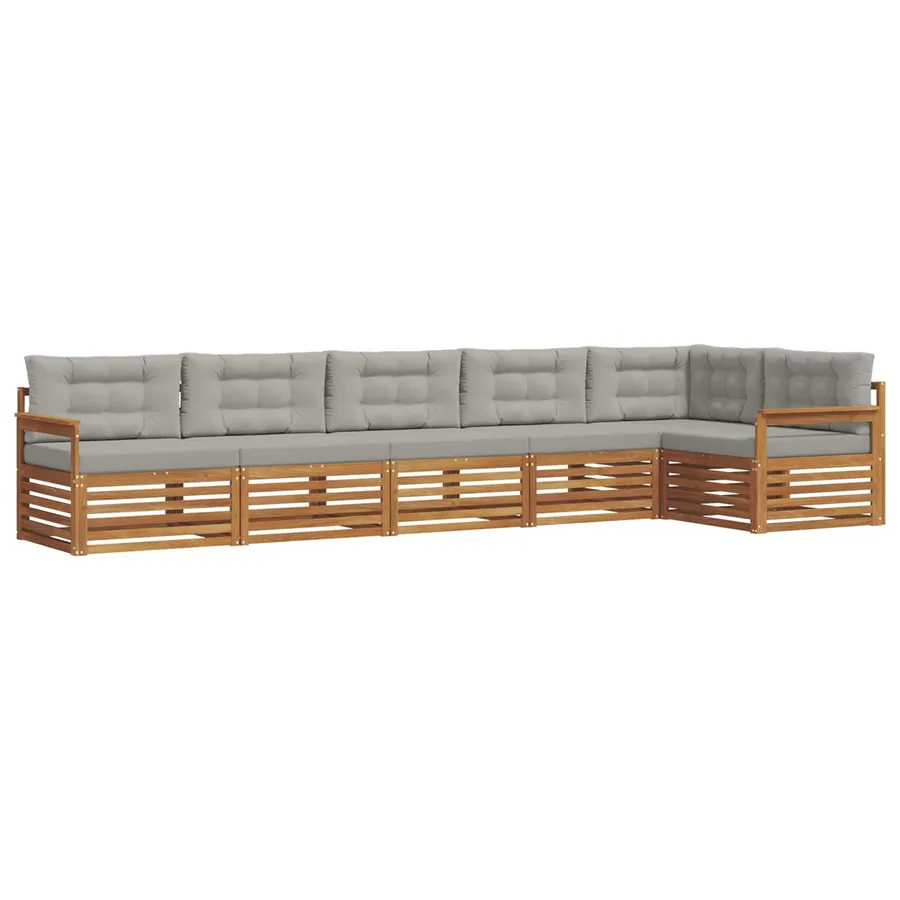 Ensemble de canapés d'extérieur 6 pcs Gris Naturel et Clair - 2