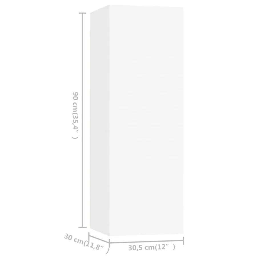 Ensemble de meubles TV 5 pcs Blanc Bois d'ingénierie - 8