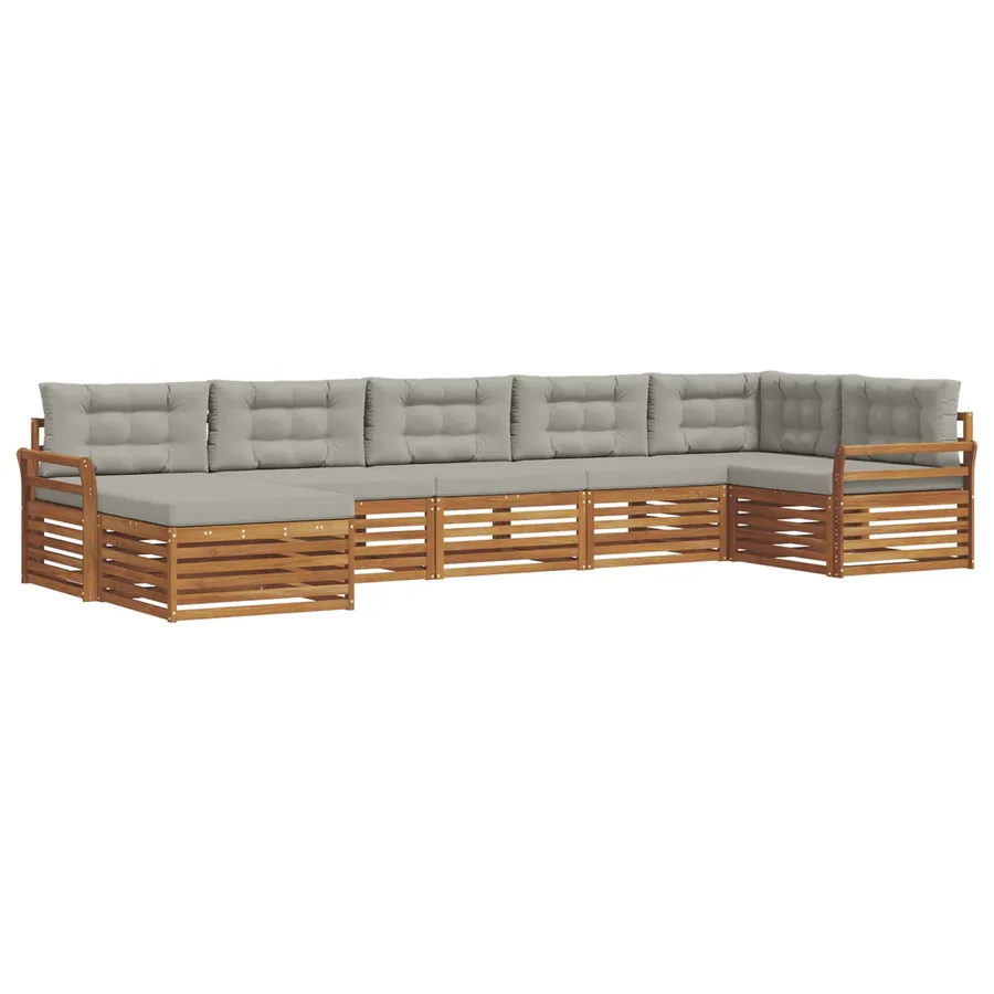 Ensemble de canapés d'extérieur 7 pcs Gris Naturel et Clair - 2