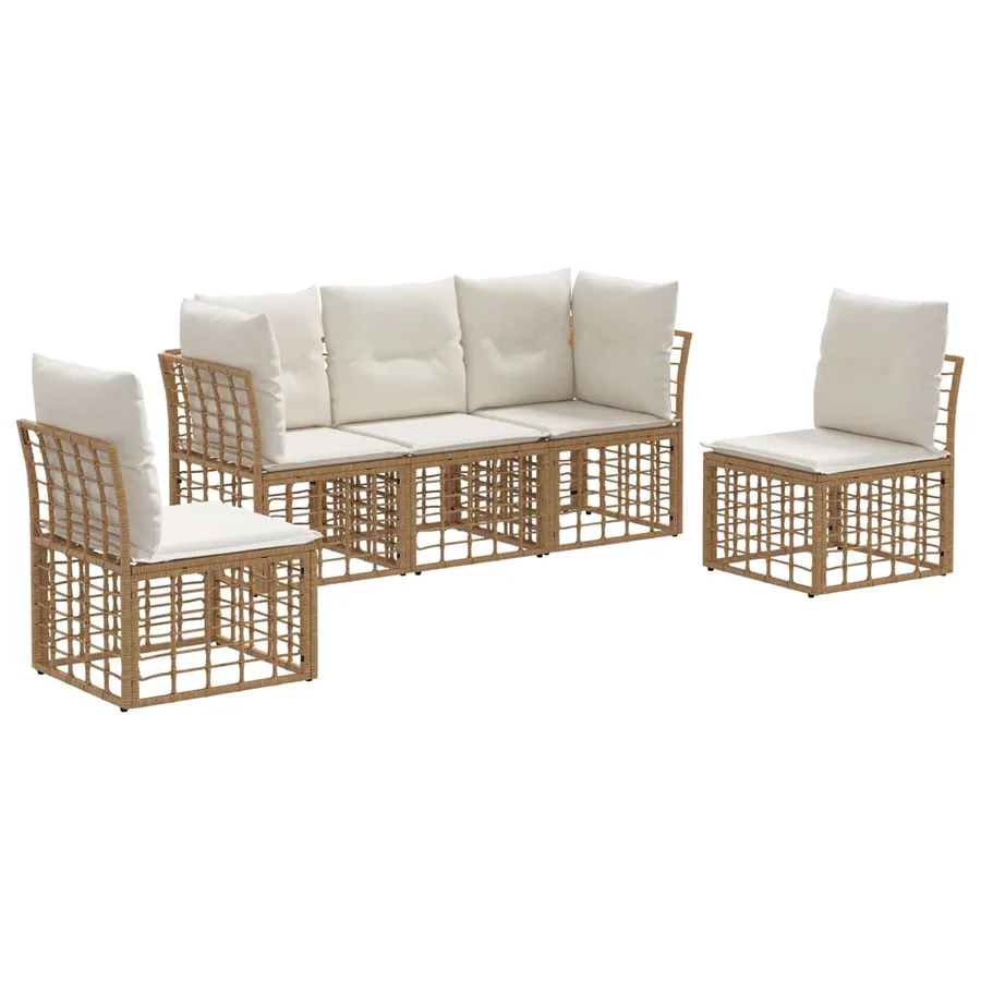 Ensemble de canapés d'extérieur Naturel Polyester - 2