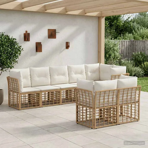 Ensemble de canapés d'extérieur Naturel Polyester